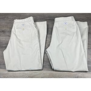 (2) Vineyard Vines Club Pant 36 X 32 Khaki Chino Pants Men’s Flat Front Preppy